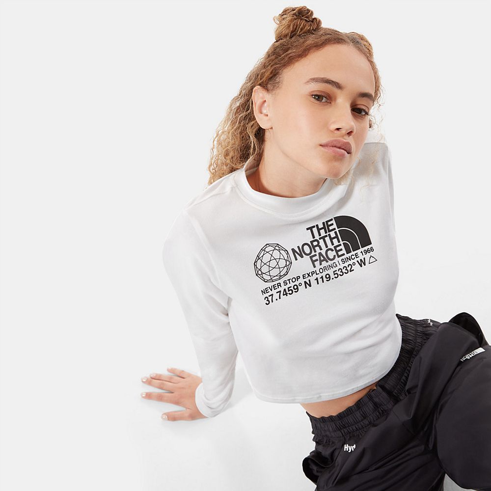 The North Face Long Sleeve Womens Australia - The North Face Coordinates Long-Sleeve White (UKI-8063